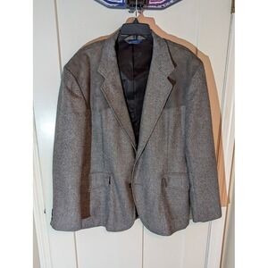 Pendleton High Grade Western Wear Men 46 Grey Virgin Wool Suede Trim Used